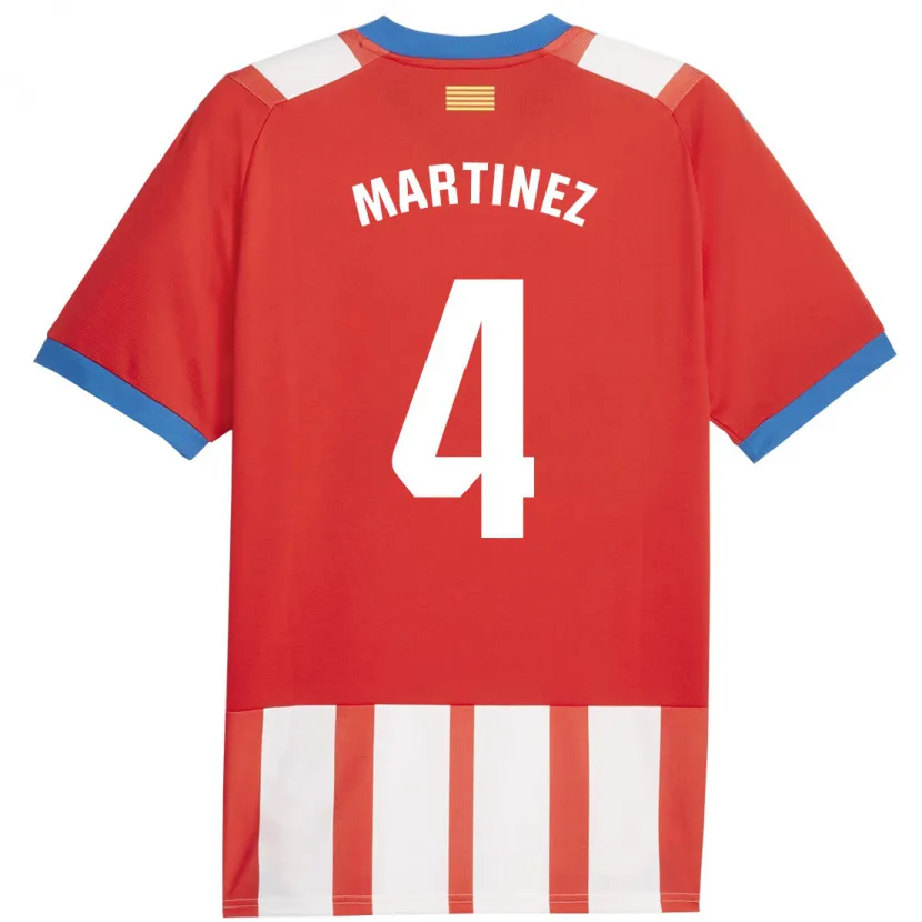 Danxen Mujer Camiseta Arnau Martínez #4 Rojo Blanco 1ª Equipación 2023/24 La Camisa