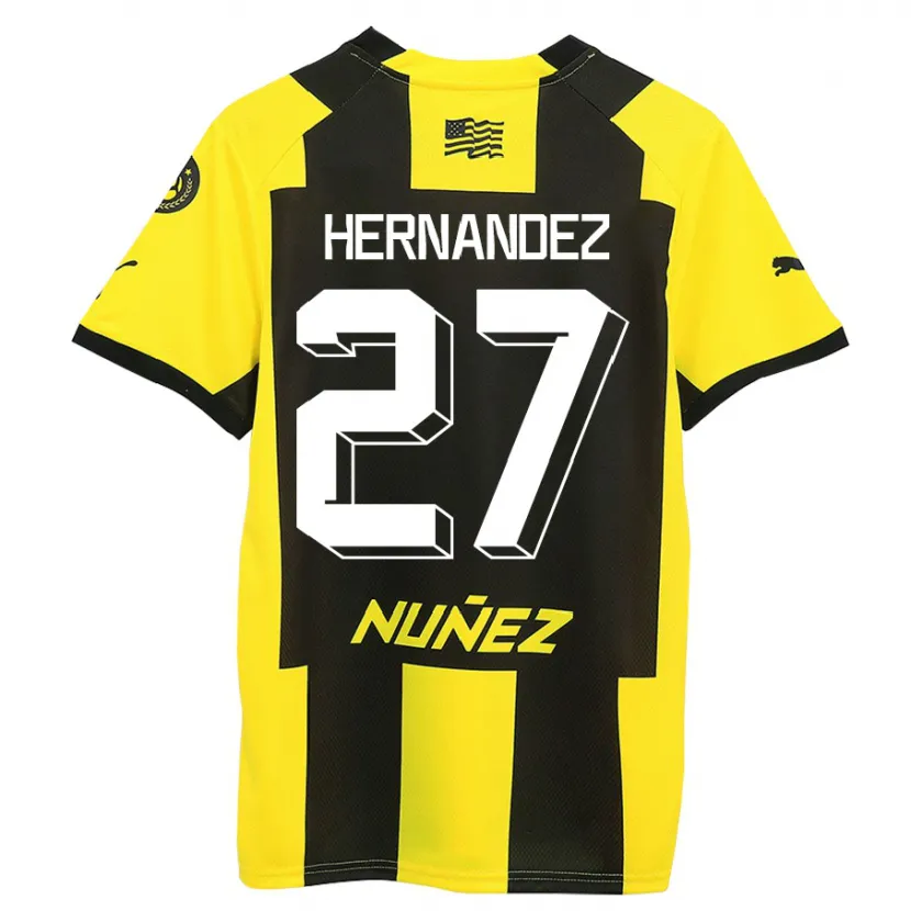 Danxen Mujer Camiseta Lucas Hernández #27 Amarillo Negro 1ª Equipación 2023/24 La Camisa