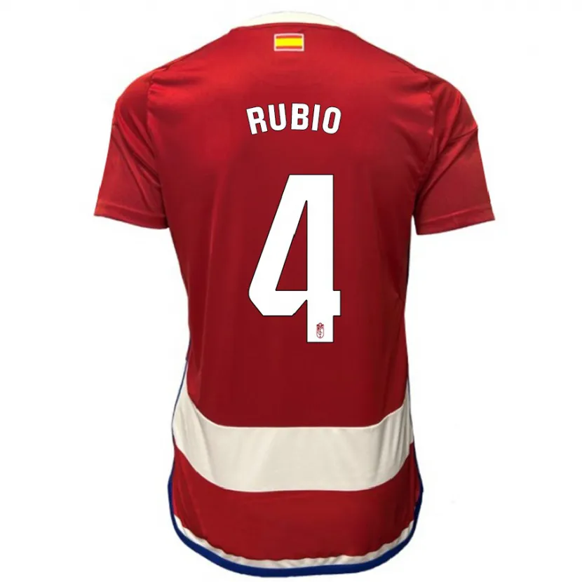 Danxen Mujer Camiseta Miguel Rubio #4 Rojo 1ª Equipación 2023/24 La Camisa