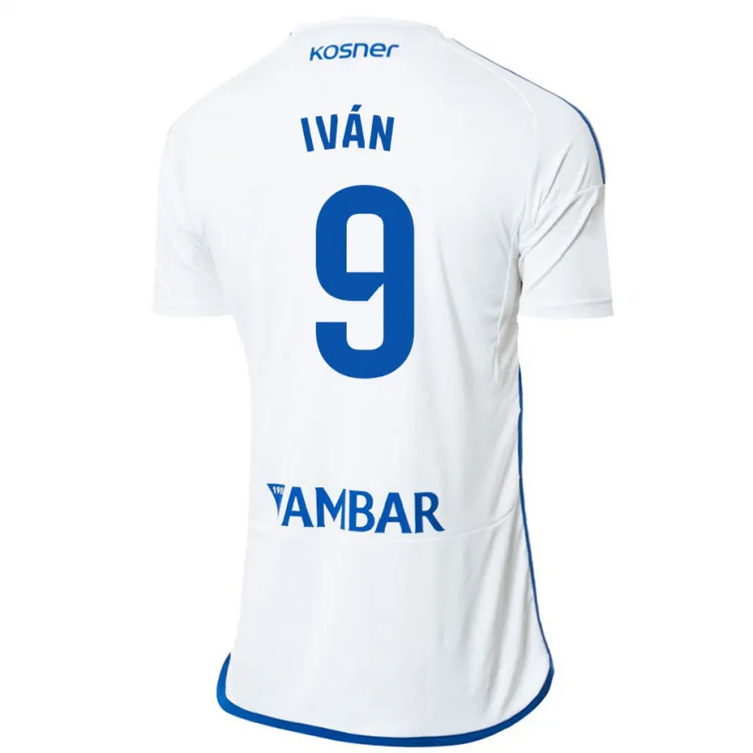 Danxen Mujer Camiseta Iván Azón #9 Blanco 1ª Equipación 2023/24 La Camisa