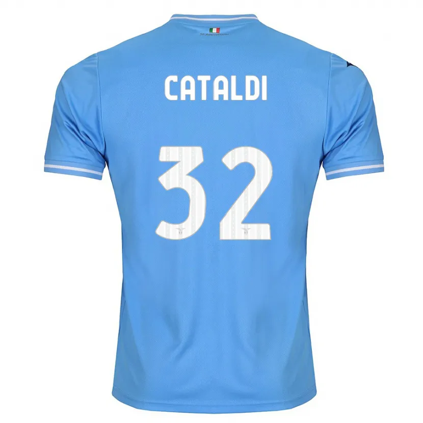 Danxen Mujer Camiseta Danilo Cataldi #32 Azul 1ª Equipación 2023/24 La Camisa