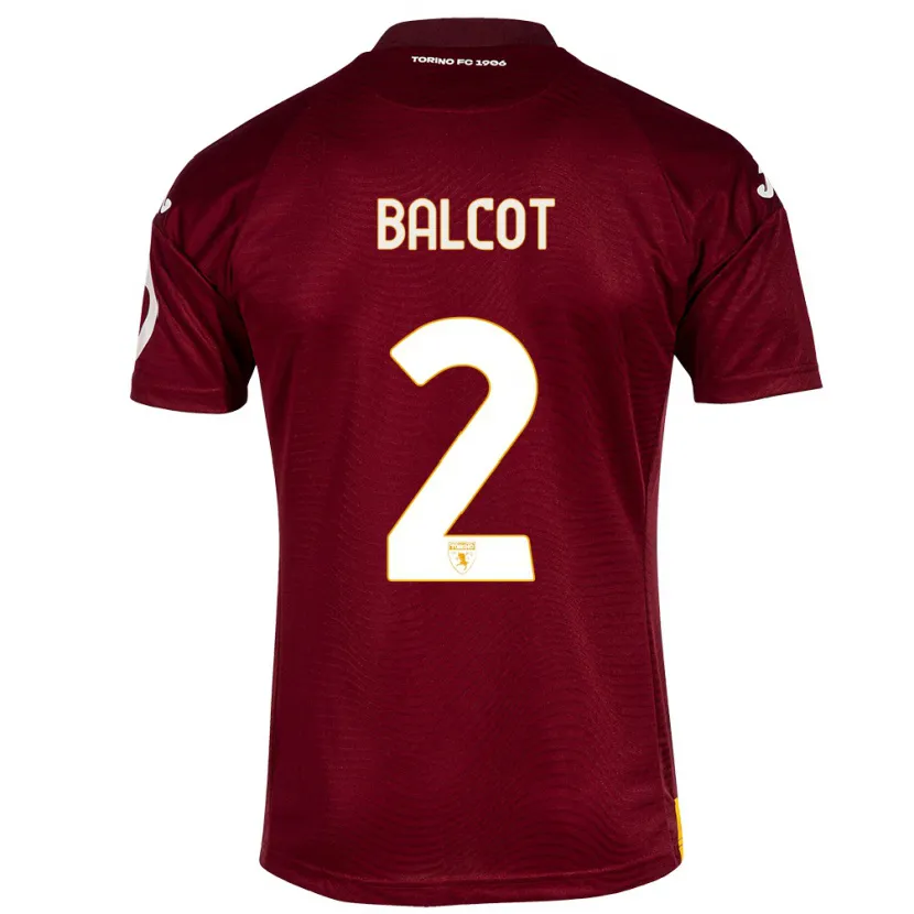 Danxen Mujer Camiseta Côme Bianay Balcot #2 Rojo Oscuro 1ª Equipación 2023/24 La Camisa