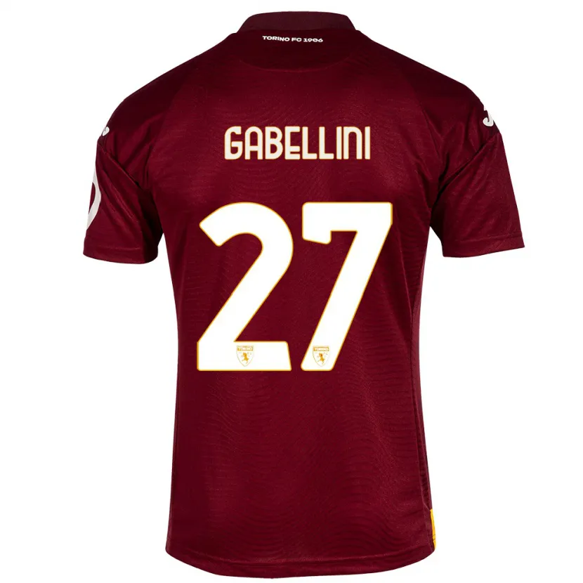 Danxen Mujer Camiseta Tommaso Gabellini #27 Rojo Oscuro 1ª Equipación 2023/24 La Camisa