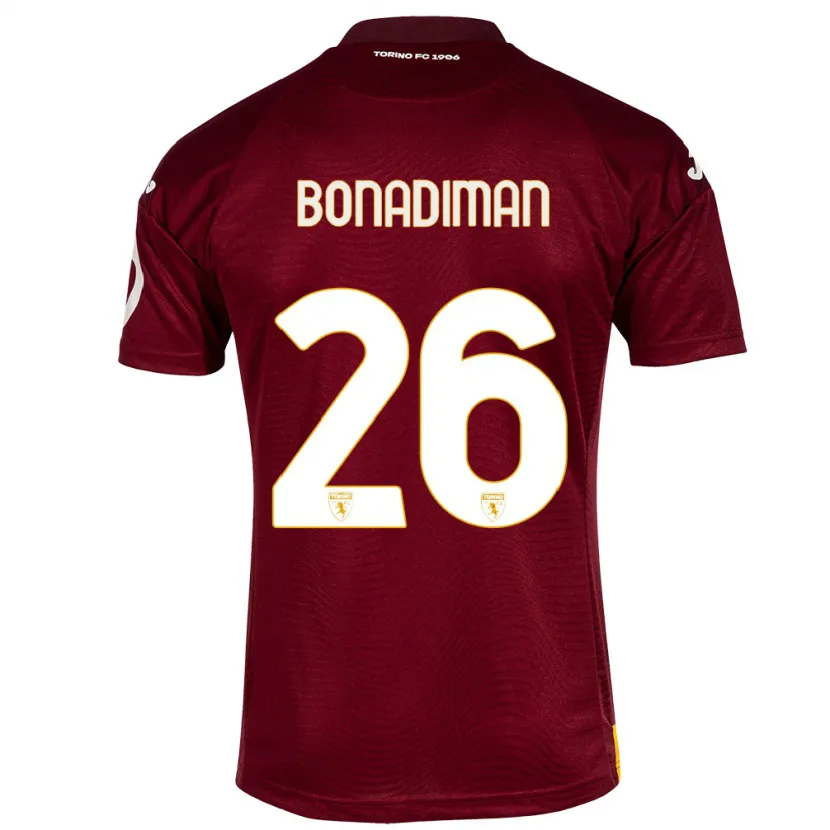 Danxen Mujer Camiseta Matteo Bonadiman #26 Rojo Oscuro 1ª Equipación 2023/24 La Camisa