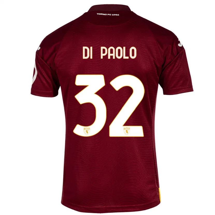 Danxen Mujer Camiseta Sebastiano Di Paolo #32 Rojo Oscuro 1ª Equipación 2023/24 La Camisa