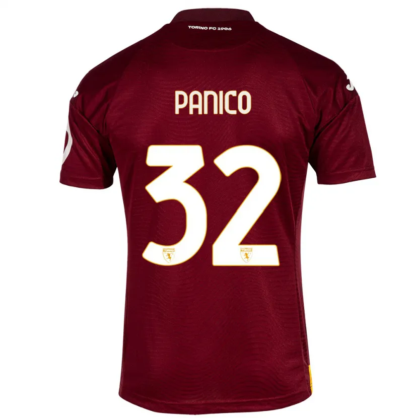 Danxen Mujer Camiseta Patrizia Panico #32 Rojo Oscuro 1ª Equipación 2023/24 La Camisa