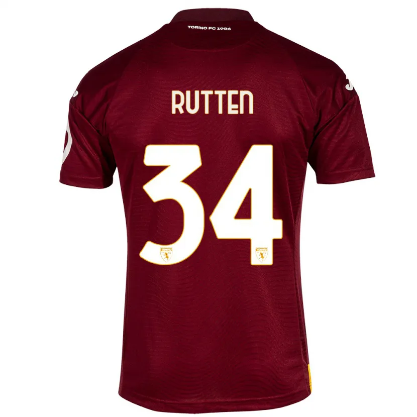 Danxen Mujer Camiseta Jill Rutten #34 Rojo Oscuro 1ª Equipación 2023/24 La Camisa