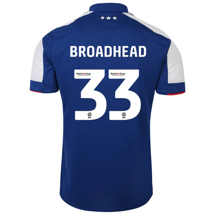 Danxen Mujer Camiseta Nathan Broadhead #33 Azul 1ª Equipación 2023/24 La Camisa