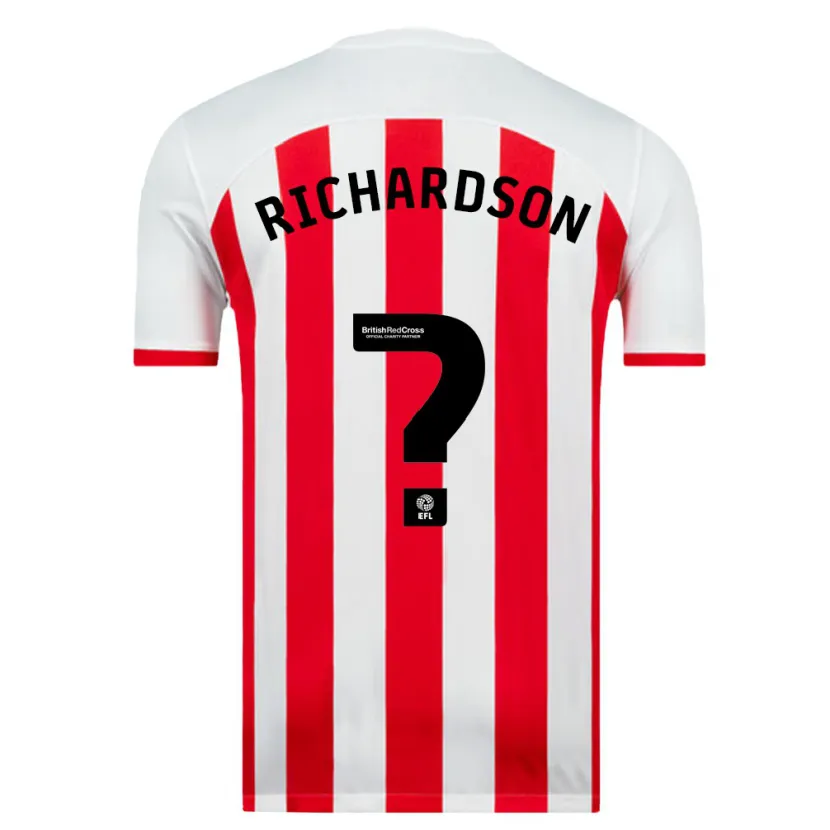 Danxen Mujer Camiseta Adam Richardson #0 Blanco 1ª Equipación 2023/24 La Camisa