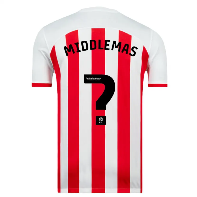 Danxen Mujer Camiseta Ben Middlemas #0 Blanco 1ª Equipación 2023/24 La Camisa