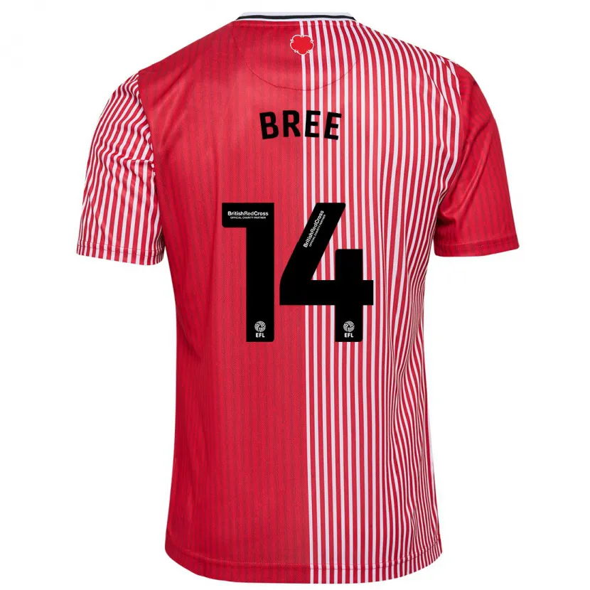 Danxen Mujer Camiseta James Bree #14 Rojo 1ª Equipación 2023/24 La Camisa