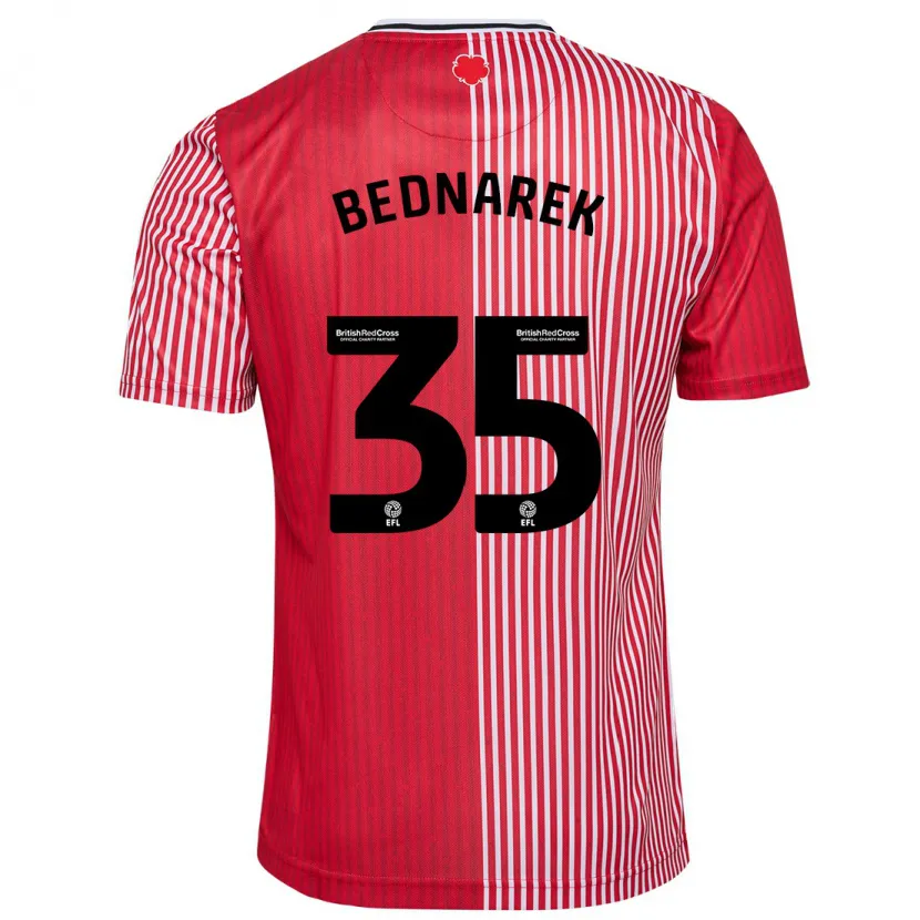 Danxen Mujer Camiseta Jan Bednarek #35 Rojo 1ª Equipación 2023/24 La Camisa