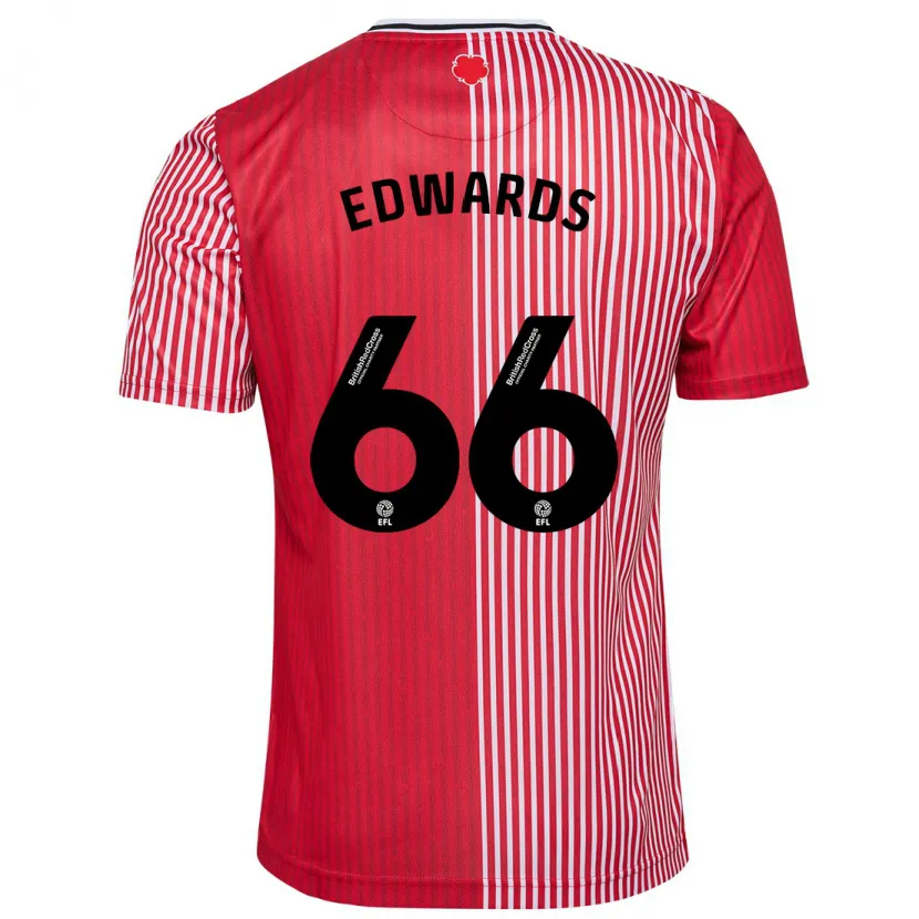 Danxen Mujer Camiseta Diamond Edwards #66 Rojo 1ª Equipación 2023/24 La Camisa