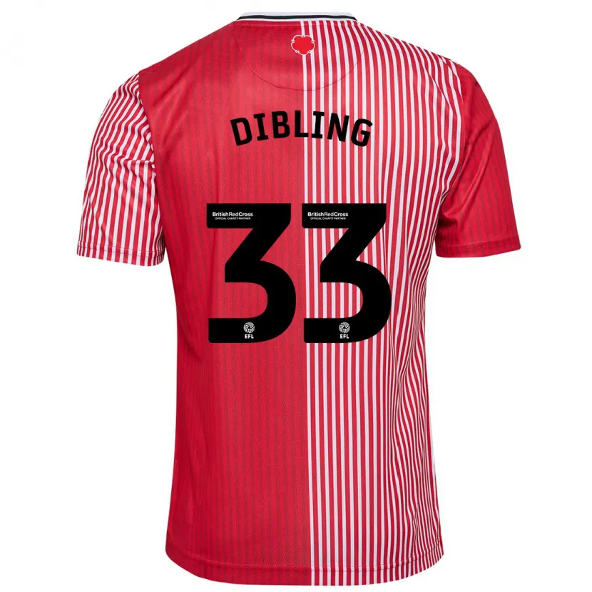 Danxen Mujer Camiseta Tyler Dibling #33 Rojo 1ª Equipación 2023/24 La Camisa