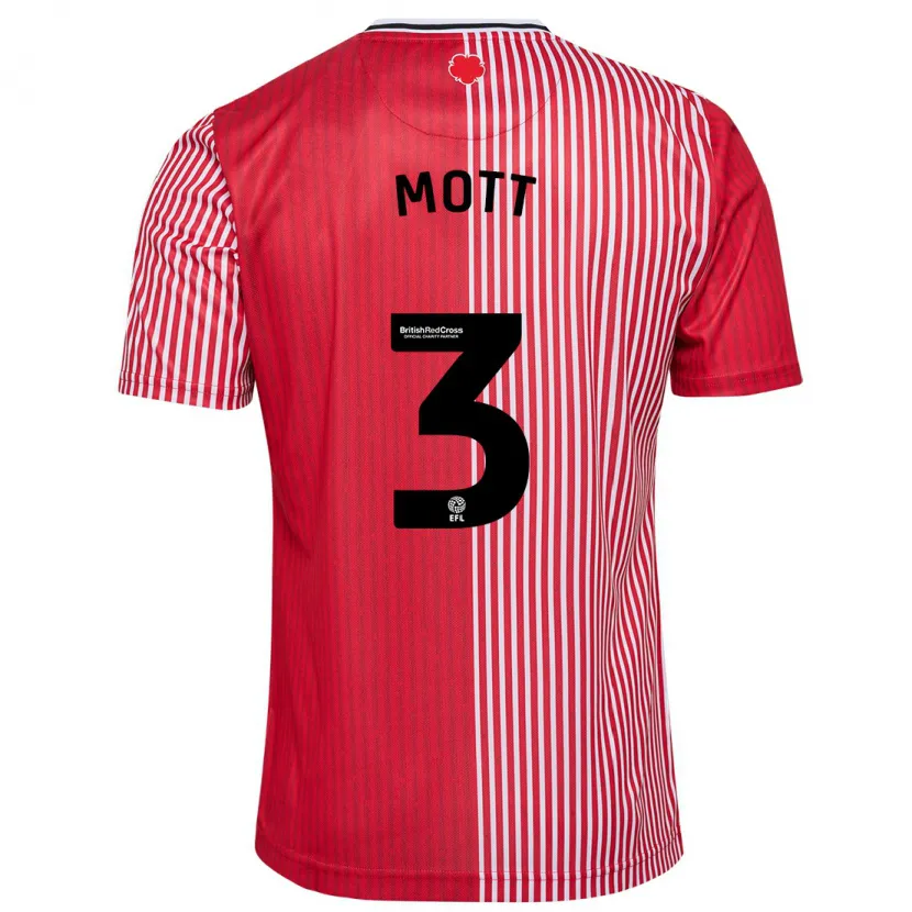 Danxen Mujer Camiseta Millicent Mott #3 Rojo 1ª Equipación 2023/24 La Camisa