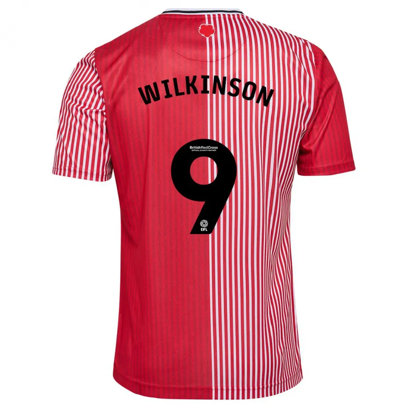 Danxen Mujer Camiseta Katie Wilkinson #9 Rojo 1ª Equipación 2023/24 La Camisa