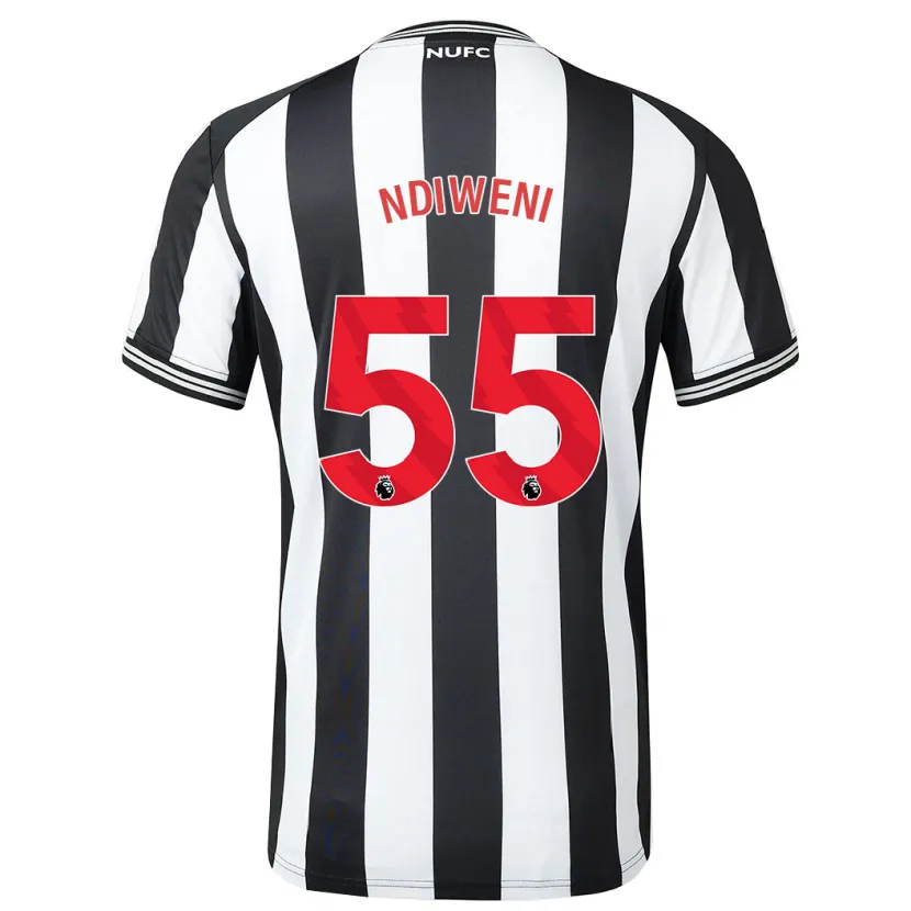 Danxen Mujer Camiseta Michael Ndiweni #55 Blanco Negro 1ª Equipación 2023/24 La Camisa