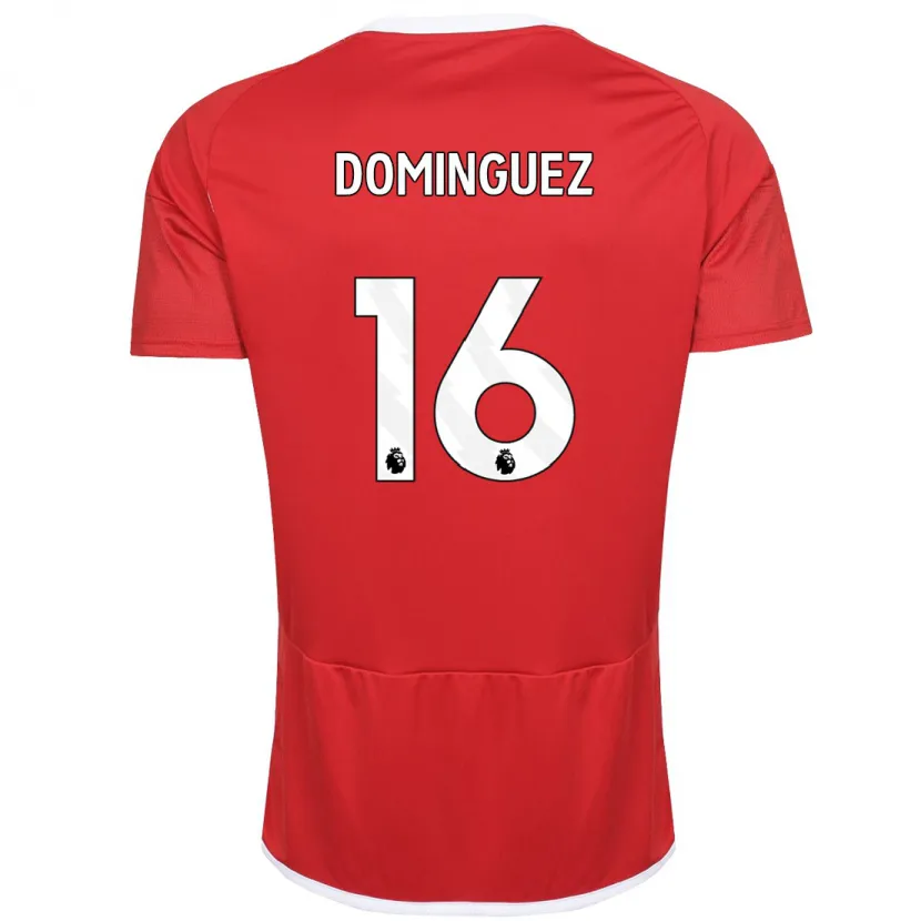 Danxen Mujer Camiseta Nicolás Domínguez #16 Rojo 1ª Equipación 2023/24 La Camisa