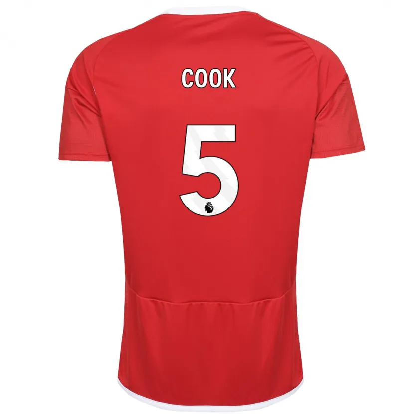 Danxen Mujer Camiseta Olivia Cook #5 Rojo 1ª Equipación 2023/24 La Camisa