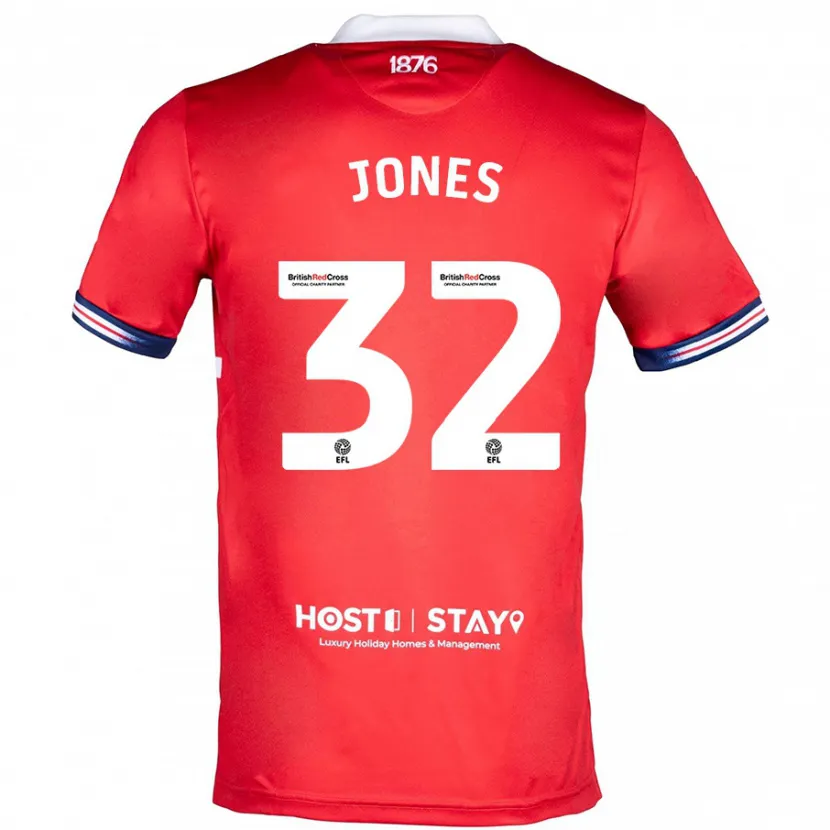 Danxen Mujer Camiseta Jamie Jones #32 Rojo 1ª Equipación 2023/24 La Camisa