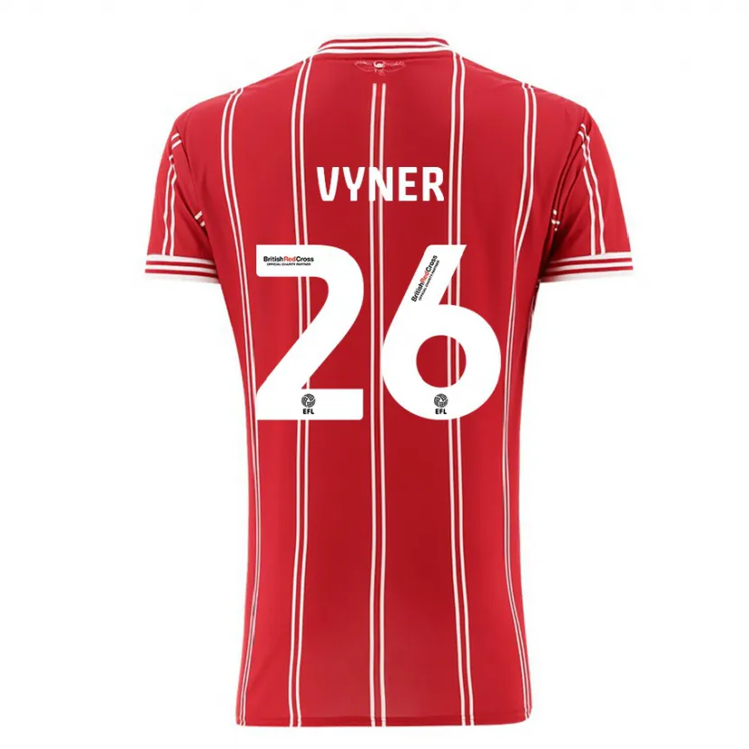 Danxen Mujer Camiseta Zak Vyner #26 Rojo 1ª Equipación 2023/24 La Camisa