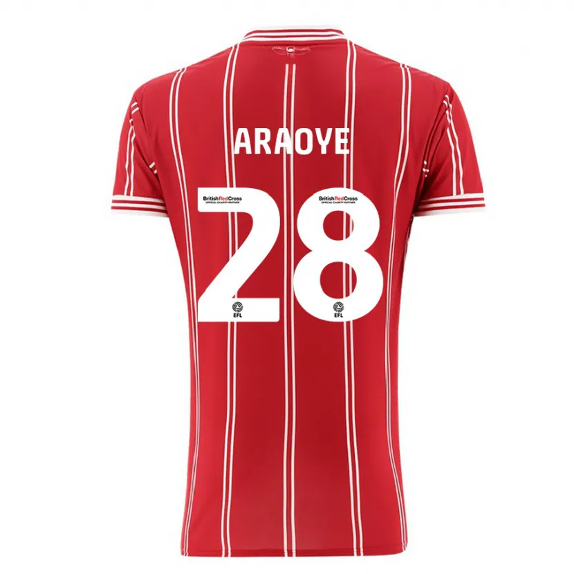 Danxen Mujer Camiseta Raphael Araoye #28 Rojo 1ª Equipación 2023/24 La Camisa