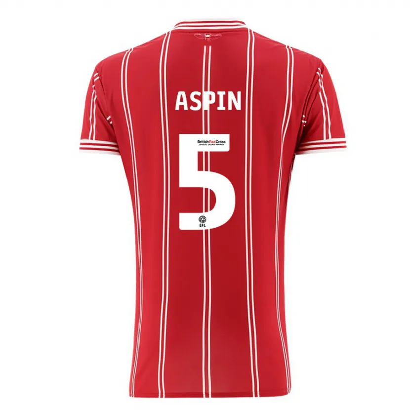 Danxen Mujer Camiseta Brooke Aspin #5 Rojo 1ª Equipación 2023/24 La Camisa