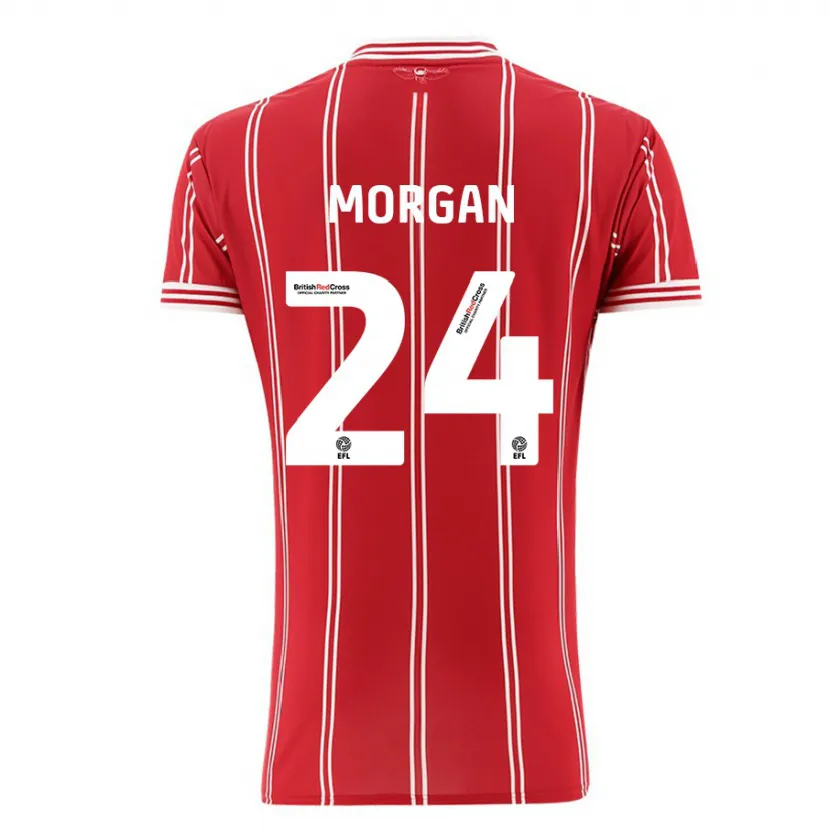 Danxen Mujer Camiseta Ffion Morgan #24 Rojo 1ª Equipación 2023/24 La Camisa