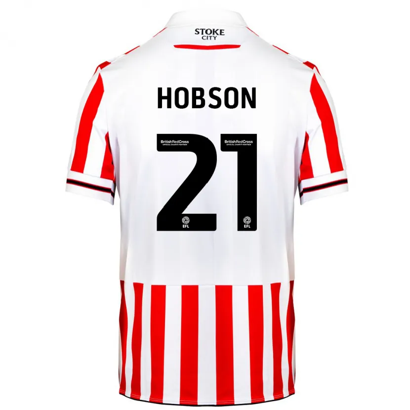 Danxen Mujer Camiseta Elizabeth Hobson #21 Rojo Blanco 1ª Equipación 2023/24 La Camisa