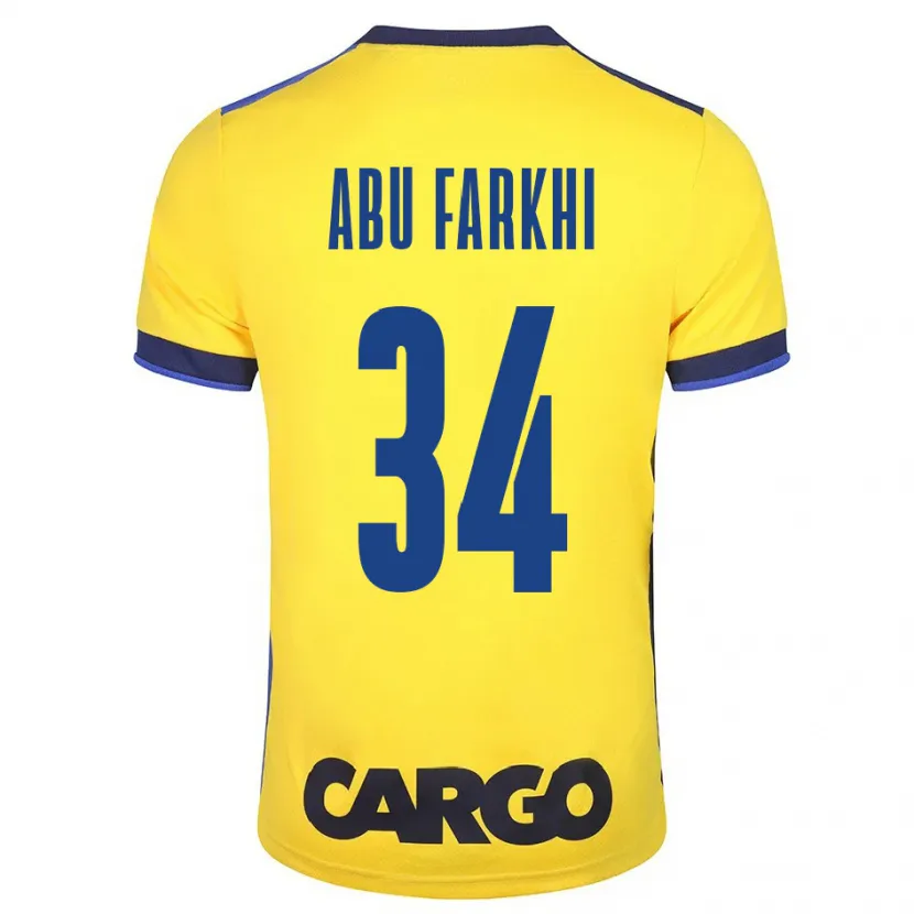 Danxen Mujer Camiseta Sayed Abu Farkhi #34 Amarillo 1ª Equipación 2023/24 La Camisa