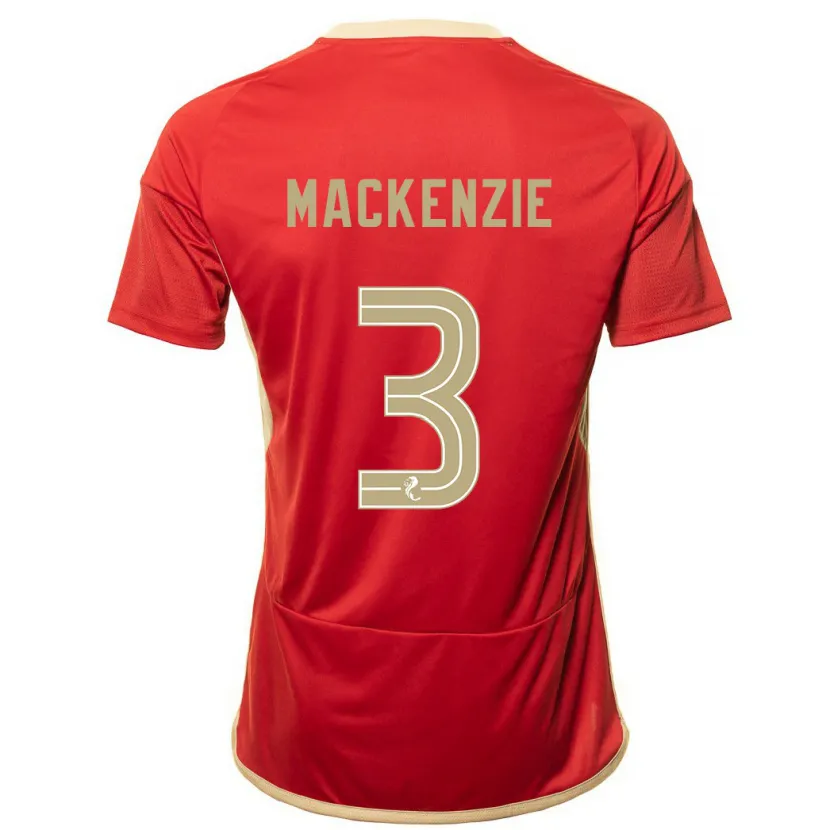 Danxen Mujer Camiseta Jack Mackenzie #3 Rojo 1ª Equipación 2023/24 La Camisa