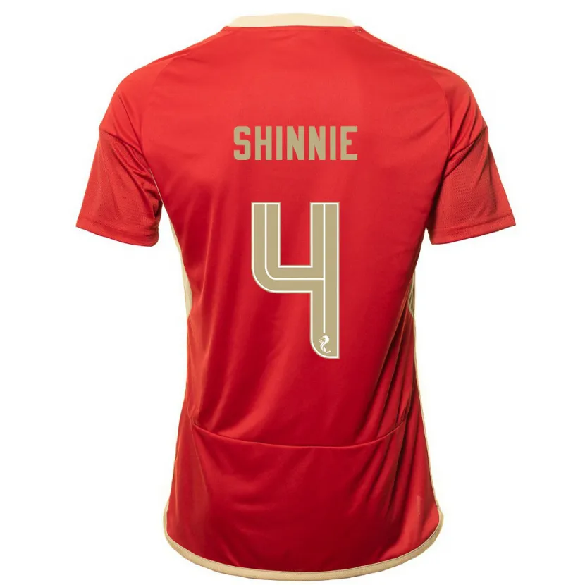 Danxen Mujer Camiseta Graeme Shinnie #4 Rojo 1ª Equipación 2023/24 La Camisa