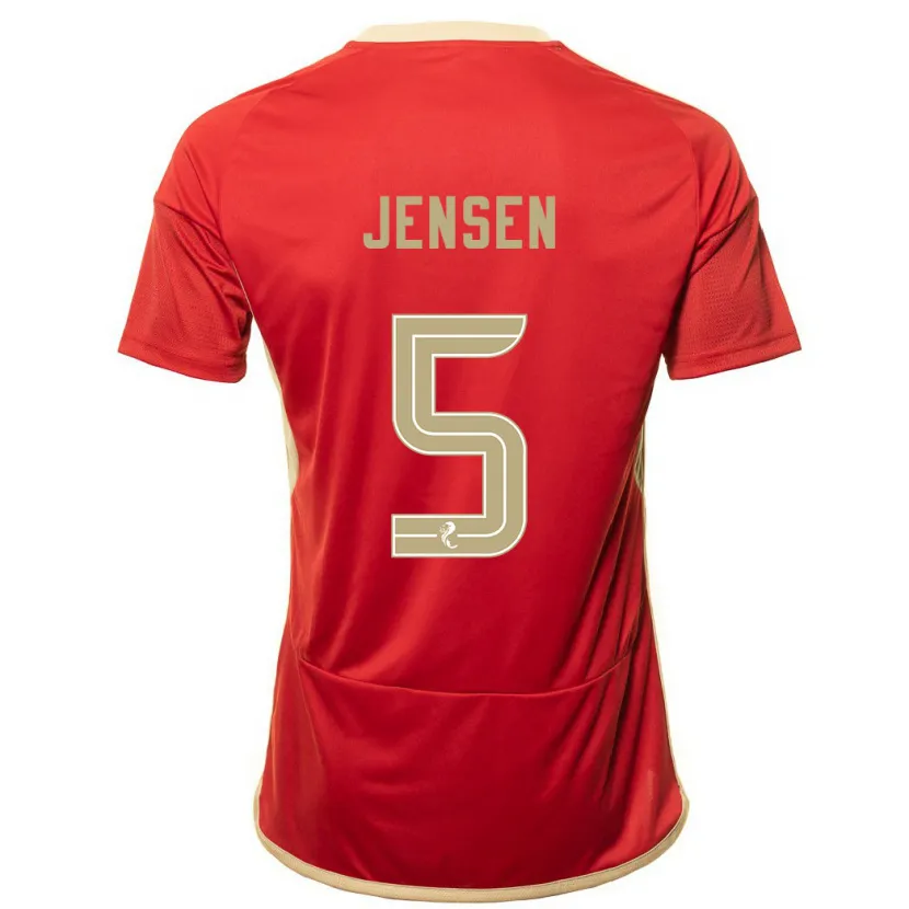 Danxen Mujer Camiseta Richard Jensen #5 Rojo 1ª Equipación 2023/24 La Camisa