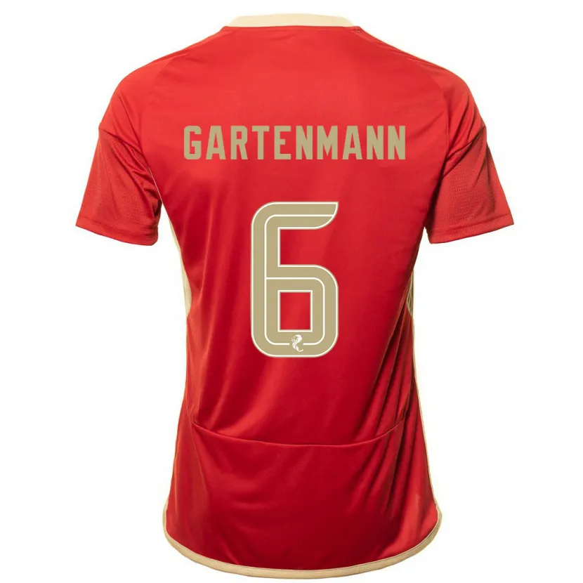 Danxen Mujer Camiseta Stefan Gartenmann #6 Rojo 1ª Equipación 2023/24 La Camisa