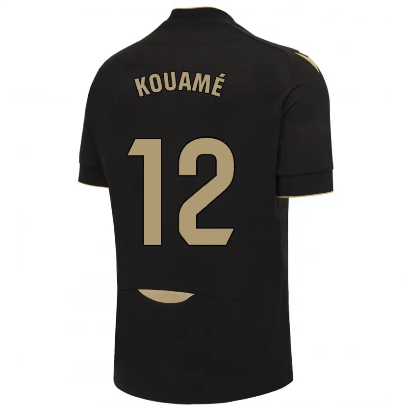 Danxen Mujer Camiseta Rominigue Kouamé #12 Negro 2ª Equipación 2023/24 La Camisa