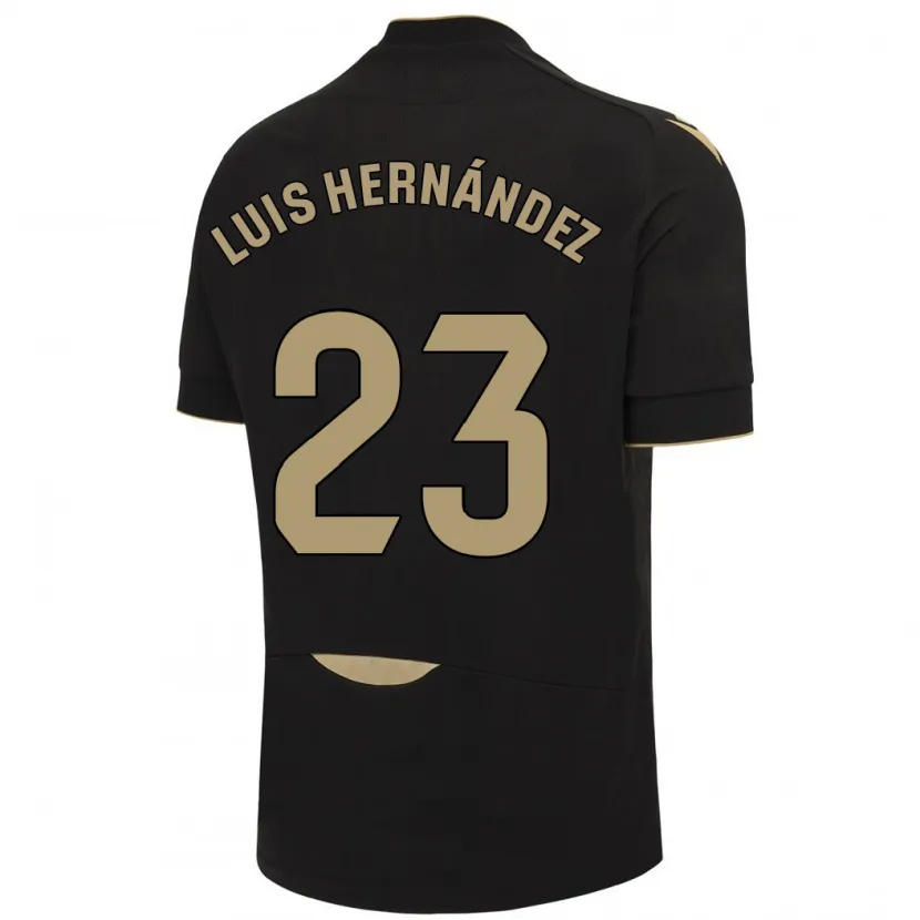 Danxen Mujer Camiseta Luis Hernández #23 Negro 2ª Equipación 2023/24 La Camisa