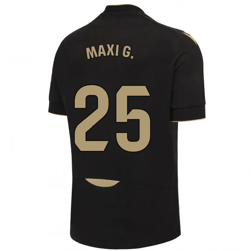 Danxen Mujer Camiseta Maxi Gómez #25 Negro 2ª Equipación 2023/24 La Camisa