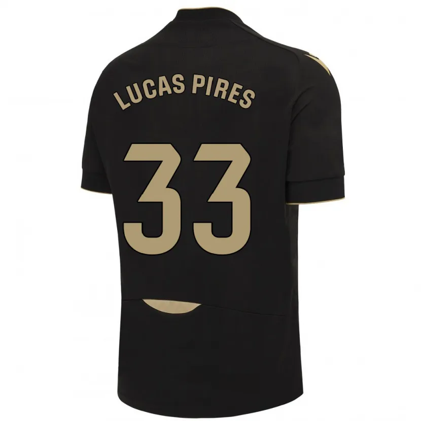 Danxen Mujer Camiseta Lucas Pires #33 Negro 2ª Equipación 2023/24 La Camisa