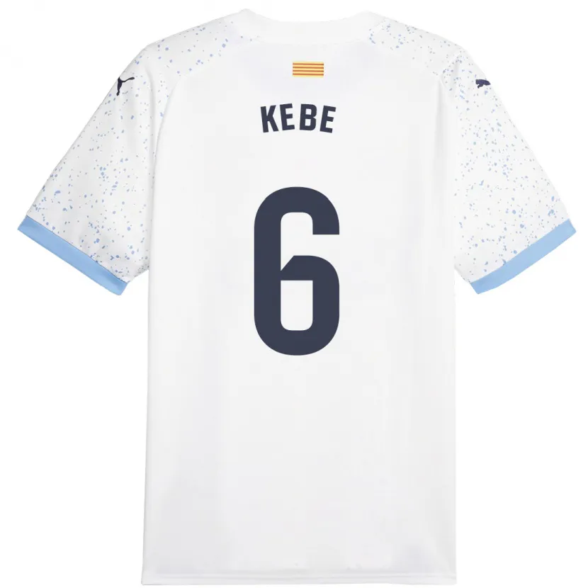 Danxen Mujer Camiseta Ibrahima Kébé #6 Blanco 2ª Equipación 2023/24 La Camisa