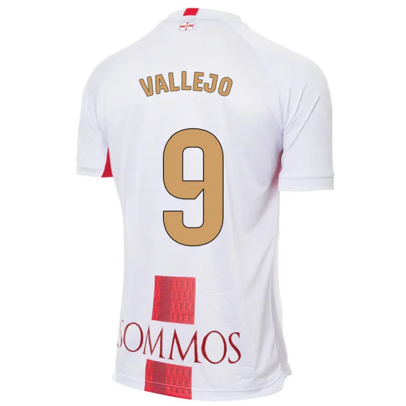 Danxen Mujer Camiseta Hugo Vallejo #9 Blanco 2ª Equipación 2023/24 La Camisa