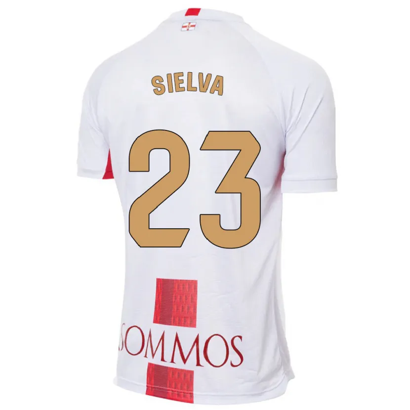 Danxen Mujer Camiseta Óscar Sielva #23 Blanco 2ª Equipación 2023/24 La Camisa