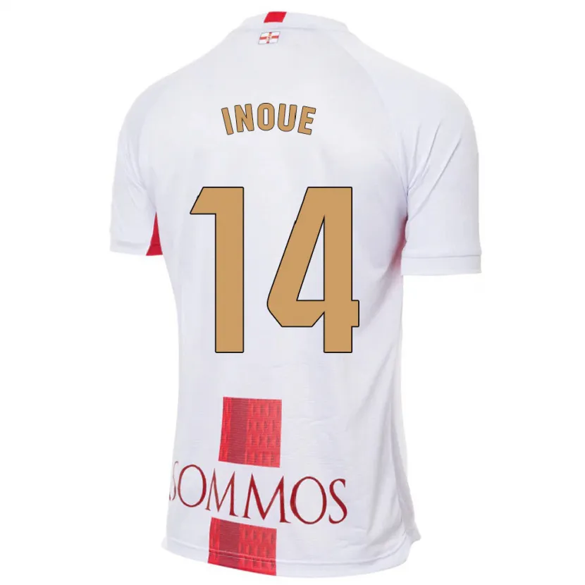 Danxen Mujer Camiseta Moe Inoue #14 Blanco 2ª Equipación 2023/24 La Camisa