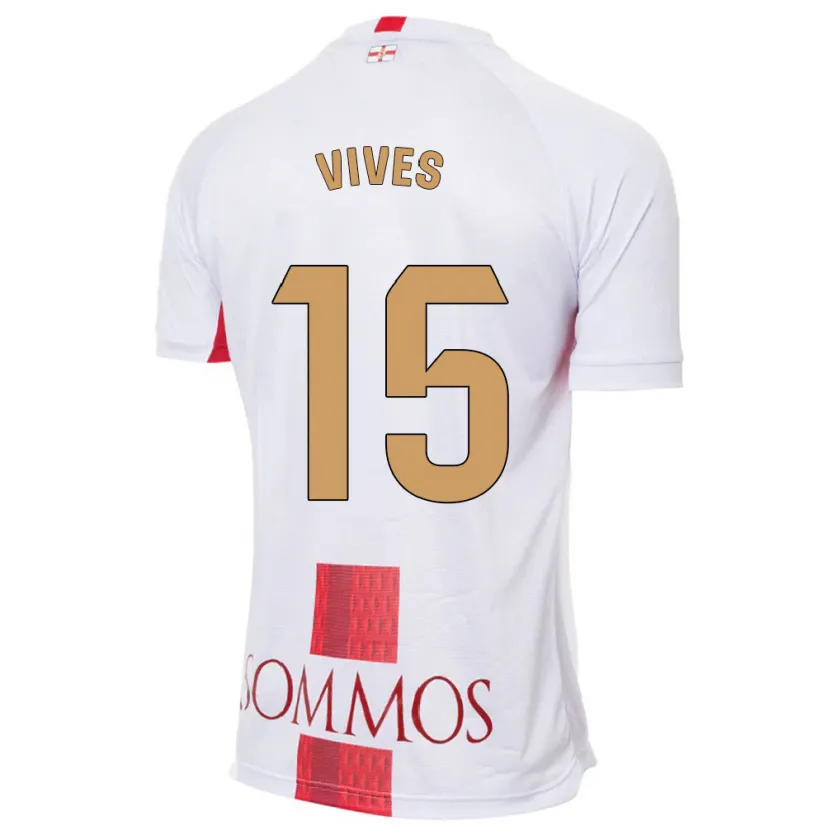 Danxen Mujer Camiseta Helena Vives #15 Blanco 2ª Equipación 2023/24 La Camisa