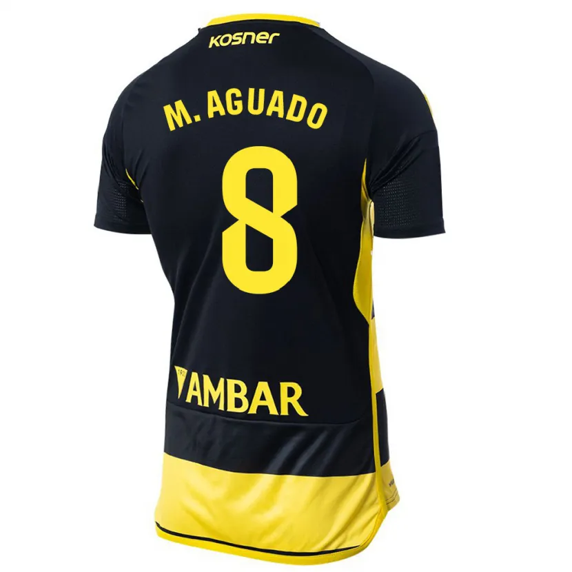 Danxen Mujer Camiseta Marc Aguado #8 Negro Amarillo 2ª Equipación 2023/24 La Camisa