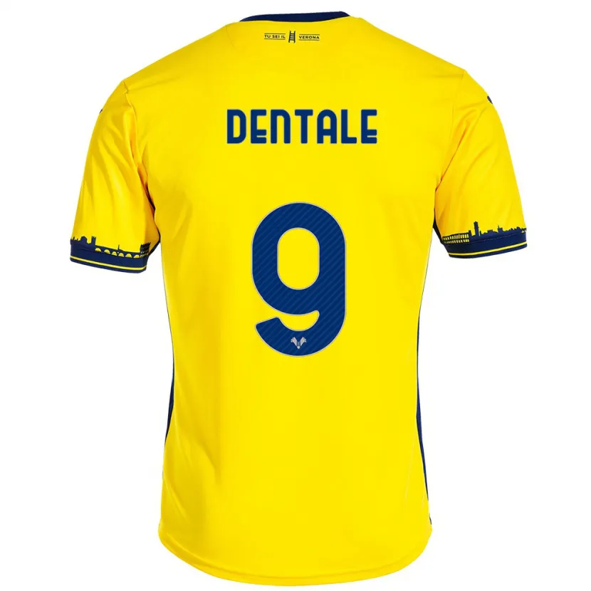 Danxen Mujer Camiseta Alessandro Dentale #9 Amarillo 2ª Equipación 2023/24 La Camisa