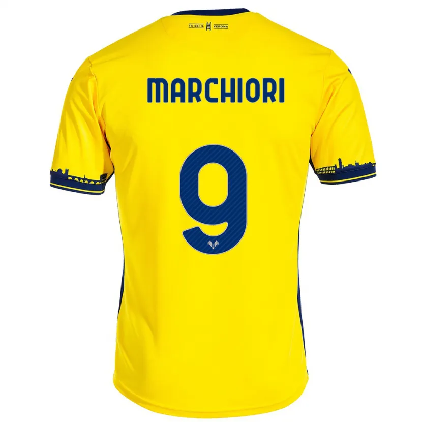 Danxen Mujer Camiseta Giorgia Marchiori #9 Amarillo 2ª Equipación 2023/24 La Camisa