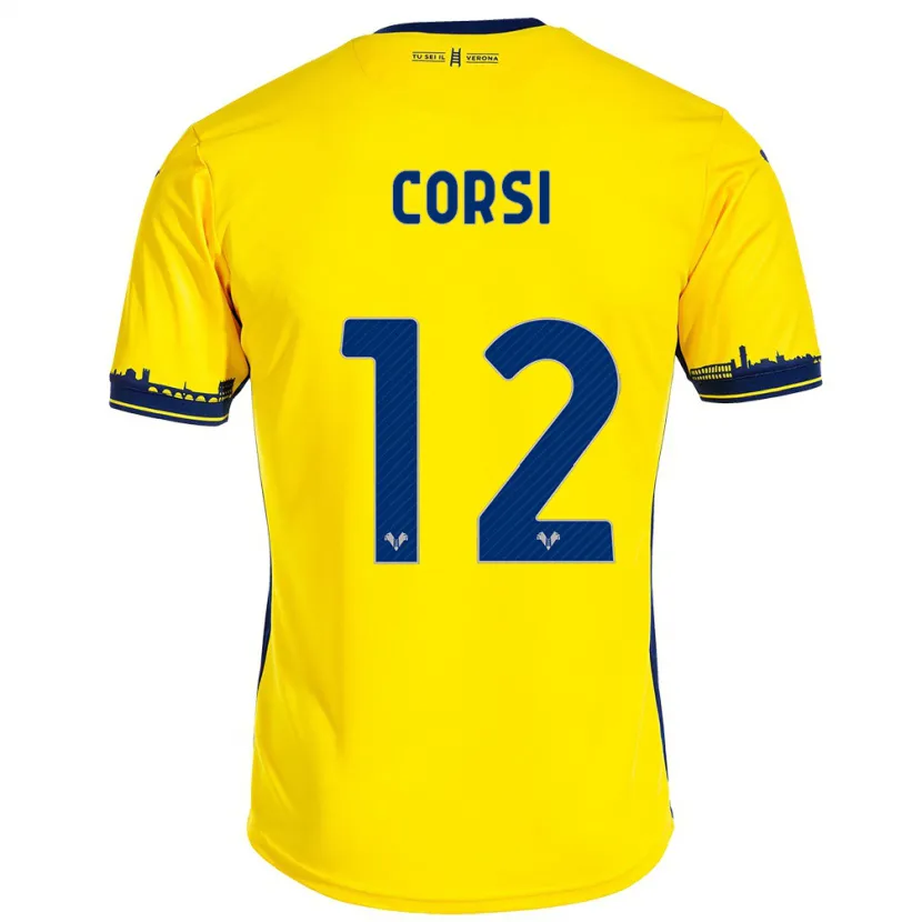 Danxen Mujer Camiseta Sara Corsi #12 Amarillo 2ª Equipación 2023/24 La Camisa