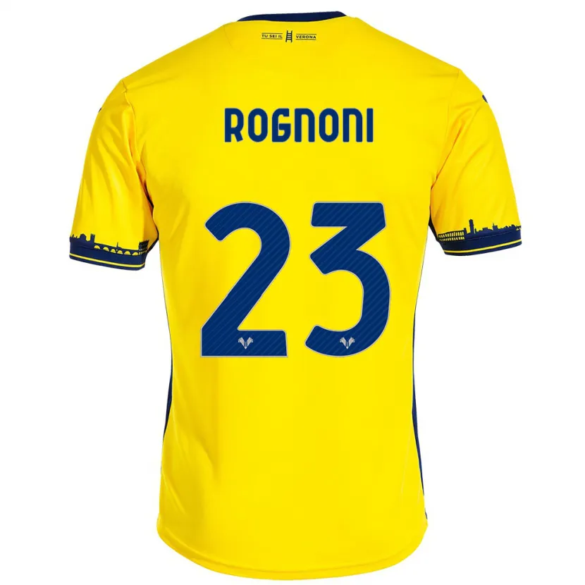 Danxen Mujer Camiseta Alessia Rognoni #23 Amarillo 2ª Equipación 2023/24 La Camisa