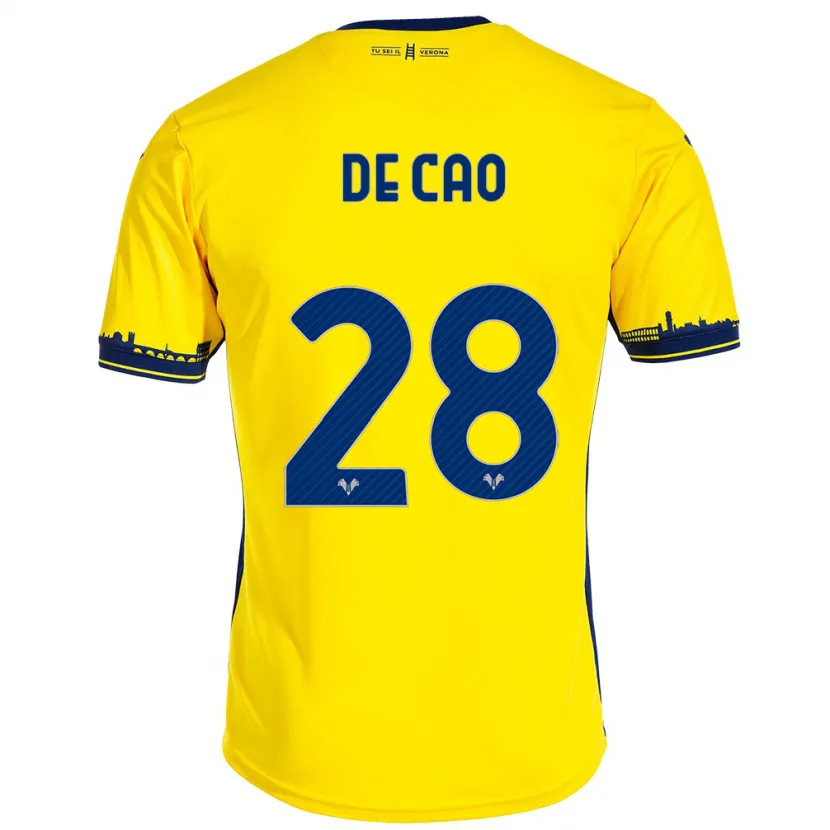 Danxen Mujer Camiseta Elena De Cao #28 Amarillo 2ª Equipación 2023/24 La Camisa