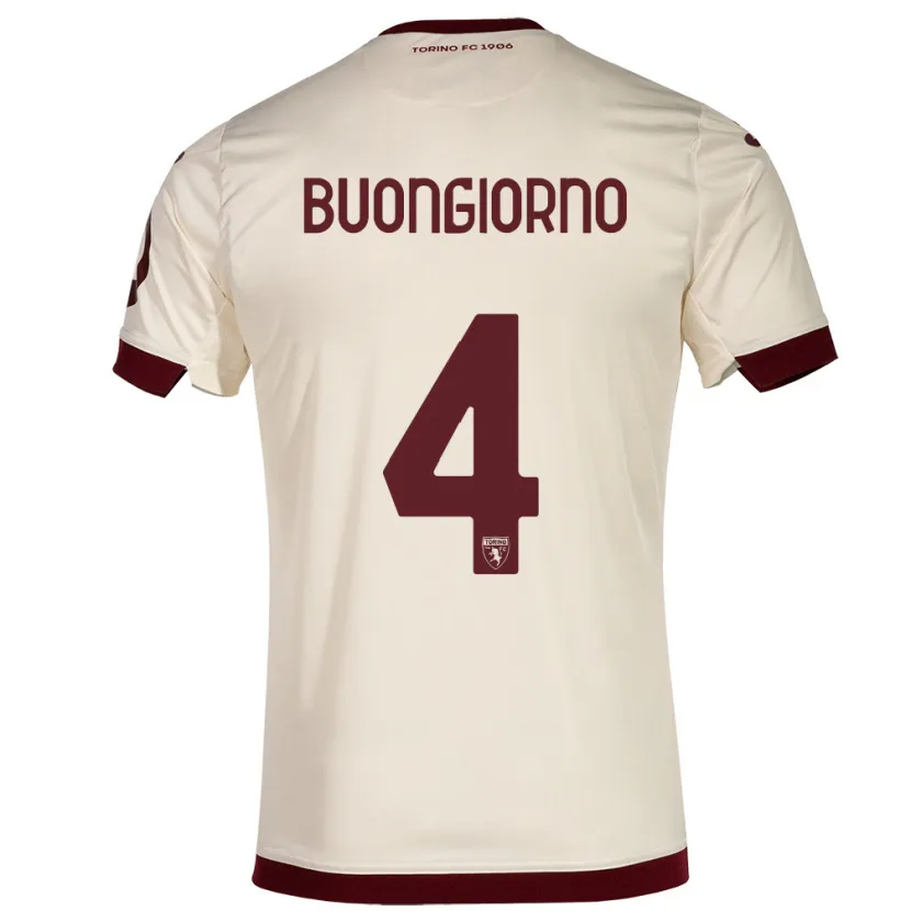 Danxen Mujer Camiseta Alessandro Buongiorno #4 Champán 2ª Equipación 2023/24 La Camisa